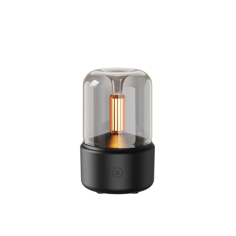 Diffusore di aromi e umidificatore portatile 120 ml, effetto candela, USB, LED notturno, olio direttamente nell'acqua