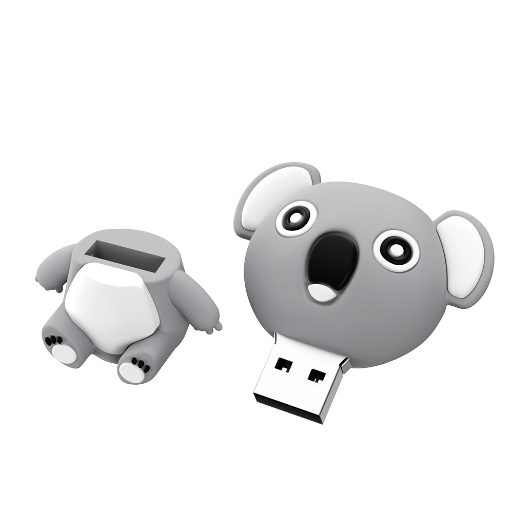 Chiavetta USB in silicone a forma di koala, design cartoon, interfaccia USB 2.0.