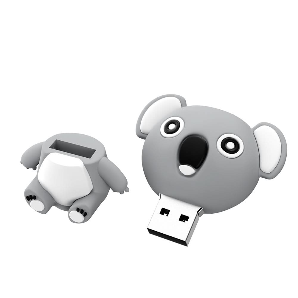 Chiavetta USB in silicone a forma di koala, design cartoon, interfaccia USB 2.0.