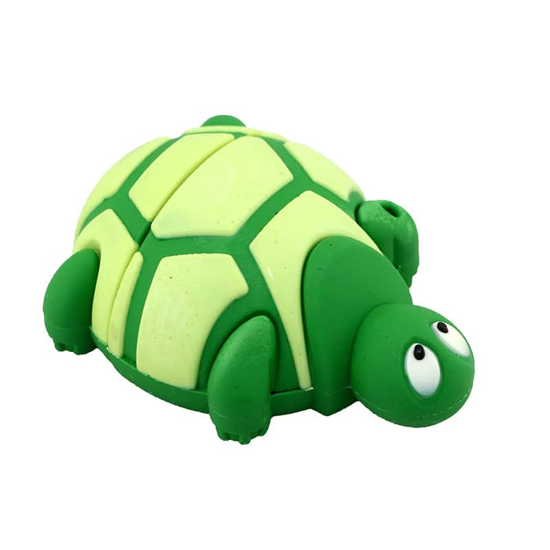 Tartaruga USB in silicone verde e guscio giallo, chiavetta USB stile cartoon modello 005