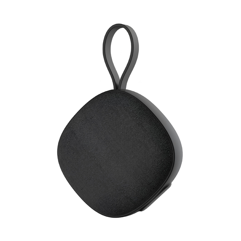 Diffusore Bluetooth magnetico: wireless, loop per appendere, corpo in materiale effetto pelle, IPX6, bassi potenti.