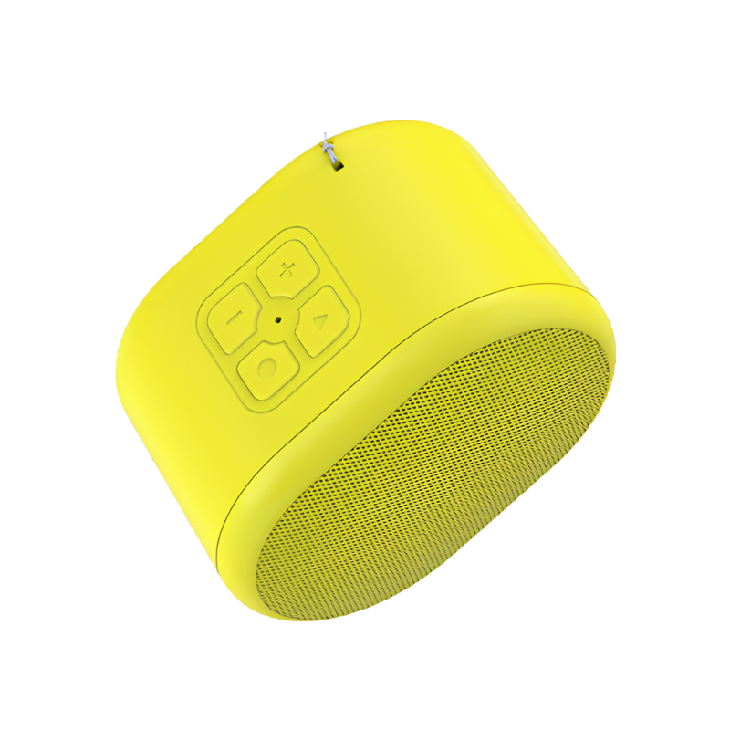 Altoparlante Bluetooth portatile a forma di macaron giallo, batteria 1500 mAh, autonomia 8 ore, USB