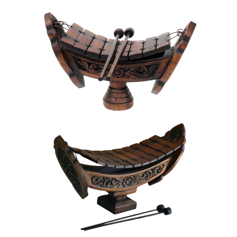 Xilofono da mano in legno, decorazione pendente in stile orientale, misura 27x16 cm