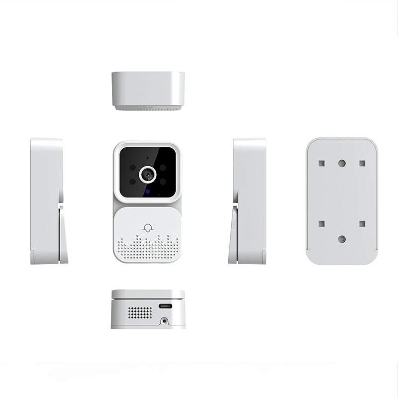 Campanello video wireless X6 con telecamera integrata, interfono e monitor domestico.