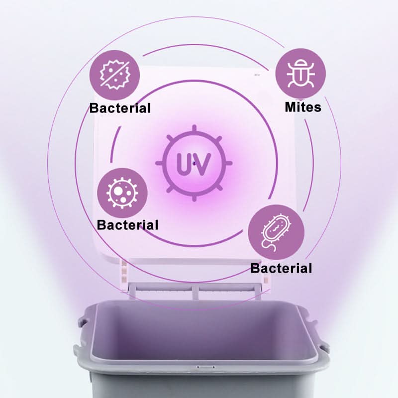 Sterilizzatore UV USB da 4L in ABS grigio per telefoni, mascherine, occhiali e portafogli a casa