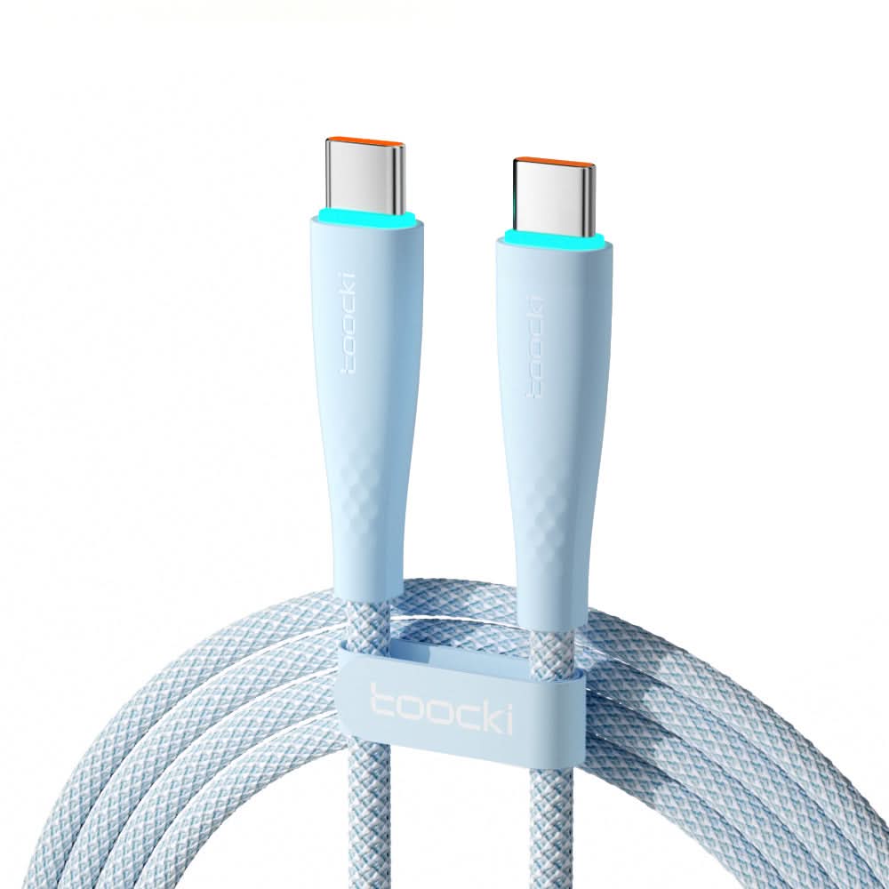 Cavi USB-C 100W, 1m intrecciati blu, ricarica rapida