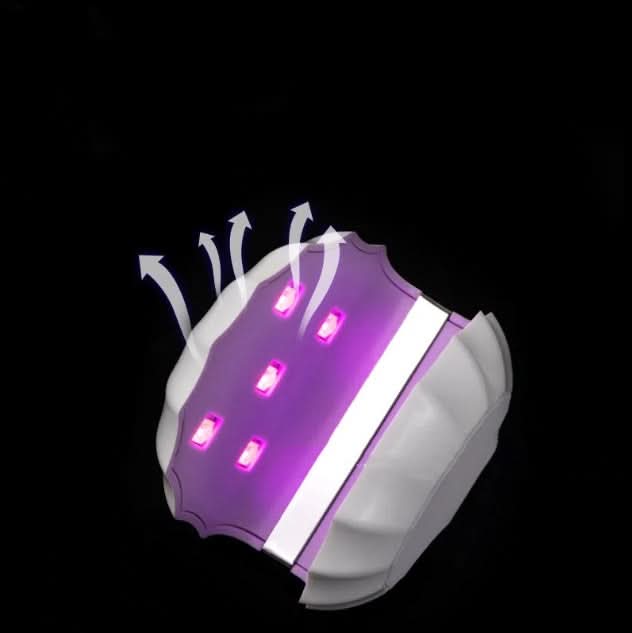 Lampada LED UV per unghie 18W, asciugatura rapida, bianca, alimentazione USB, dimensioni 68x68x58mm.