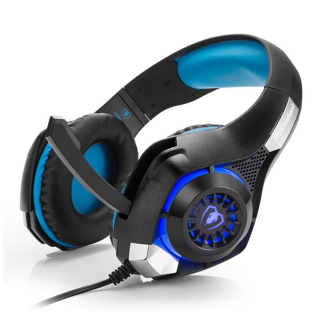Cuffie da gioco Beexcellent GM-1, stereo con microfono, LED blu.