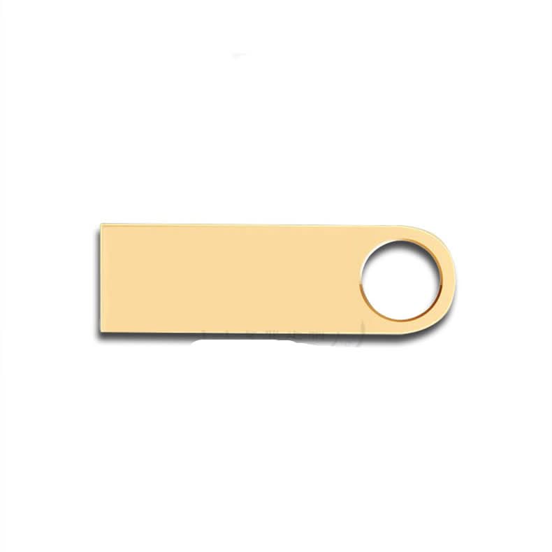 Chiavetta USB dorata con anello circolare, chiavetta flash per laptop.