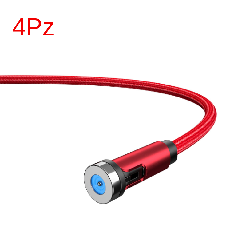 Cavo magnetico rotante Essager 360° USB-C, ricarica rapida con connettore magnetico rosso.