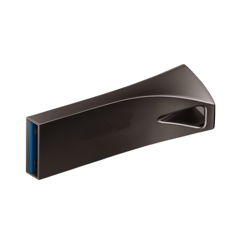 Chiavetta USB triangolare in metallo, USB 2.0, indicatore luminoso.