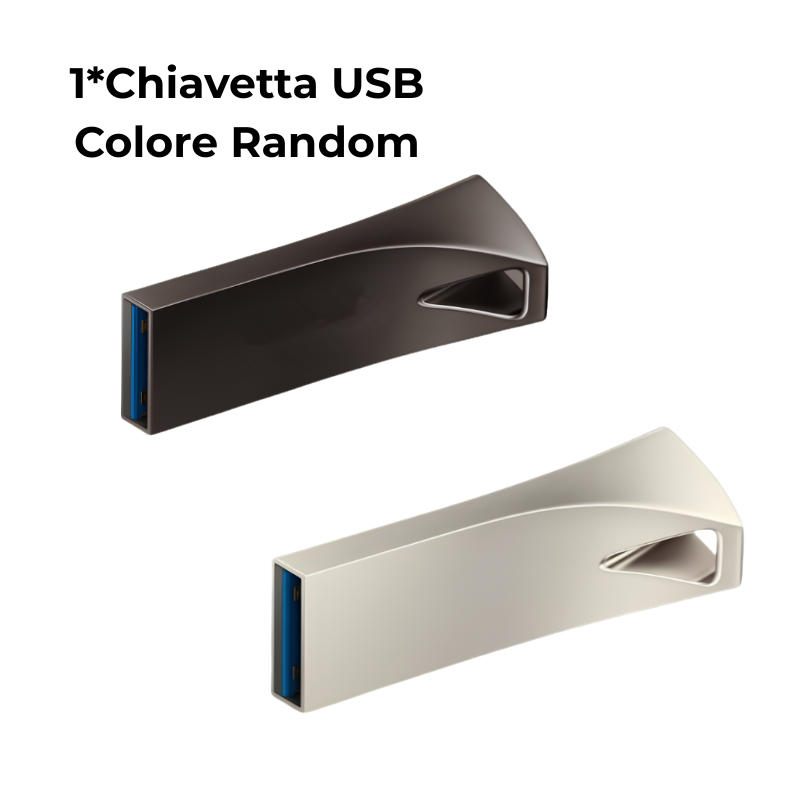 Chiavetta USB triangolare in metallo, USB 2.0, indicatore luminoso, colore random.