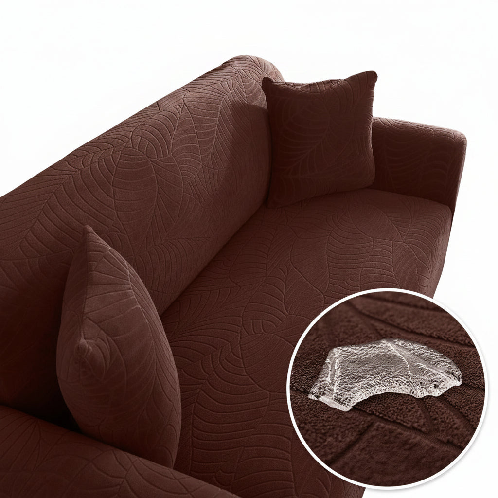 Copertura elastica universale per divano, colore rosso vino, tessuto poliestere, motivo solido, adatta a divani 90-140 cm.