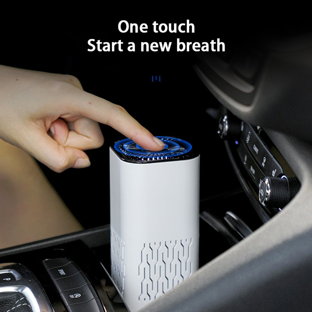 Purificatore d'aria portatile con ioni negativi: elimina formaldeide, polvere, fumo e odori in auto e casa.