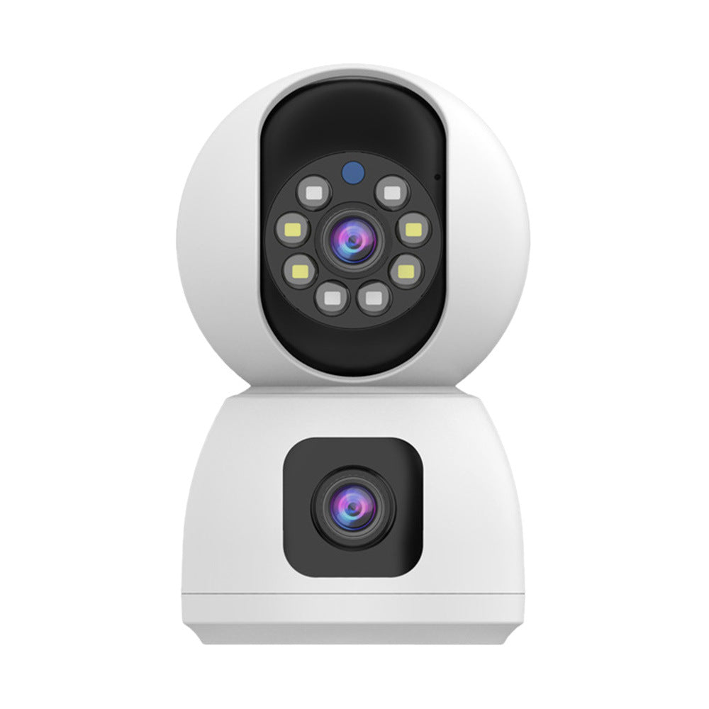 Telecamera di sicurezza K12 a doppia lente, corpo bianco con due telecamere, superiore e inferiore