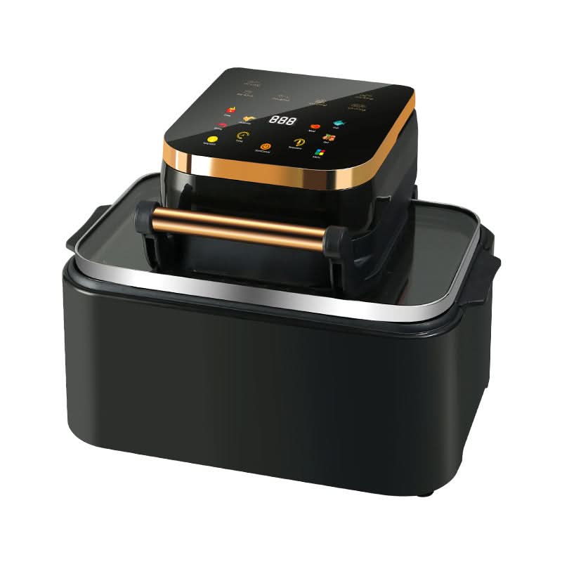 Smart Loop Air Fryer Flip Electric Oven: forno ad aria nero con pannello touch e riscaldamento tridimensionale