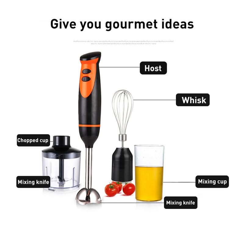 Robot da cucina multifunzione Baby con frullatore, frusta, contenitore tritatutto e lame.