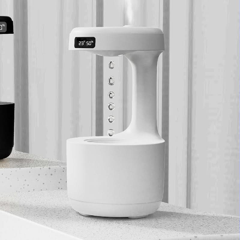 Umidificatore anti-gravità da camera con orologio, diffusore d'aroma, atomizzazione ultrasonica, grande capacità.