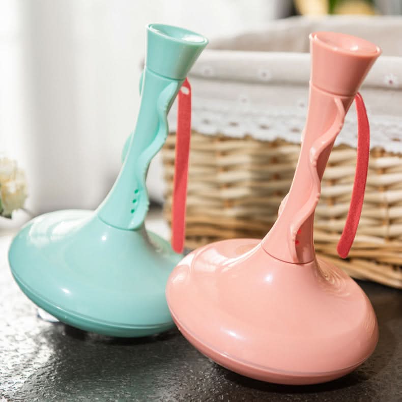 Due mini lavatrici a vortice ad alta potenza, colori verde menta e rosa, dimensioni 130x130x200mm, ventose e cavo USB.
