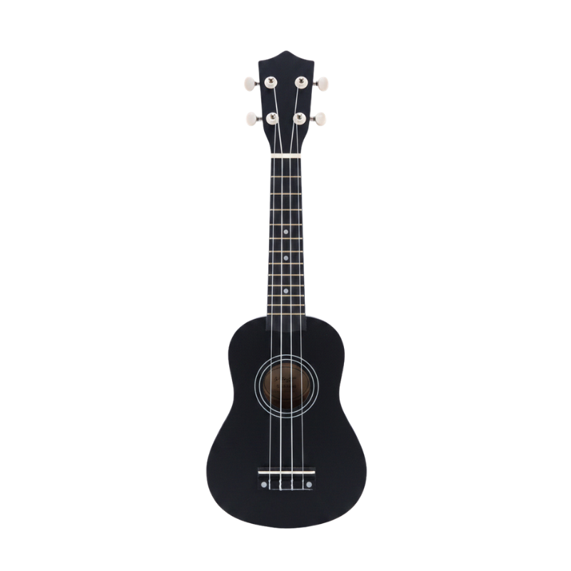 Ukulele per bambini nero, Junning, 21 pollici, confezione in pelle, strumento musicale