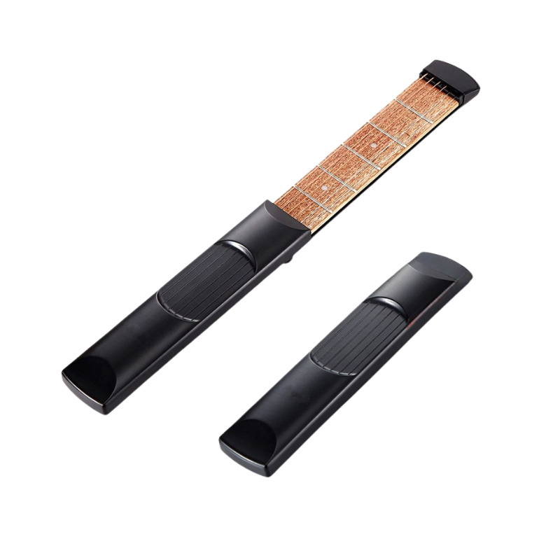 Pocket Guitar: mini chitarra tascabile per praticare ovunque, auto, aereo, ufficio, scuola o tavolo da pranzo.