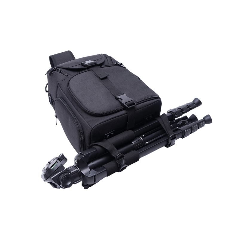 Borsa per fotocamera in nylon impermeabile, nero, 25x15x36 cm, porta fotocamera, obiettivo e treppiede.