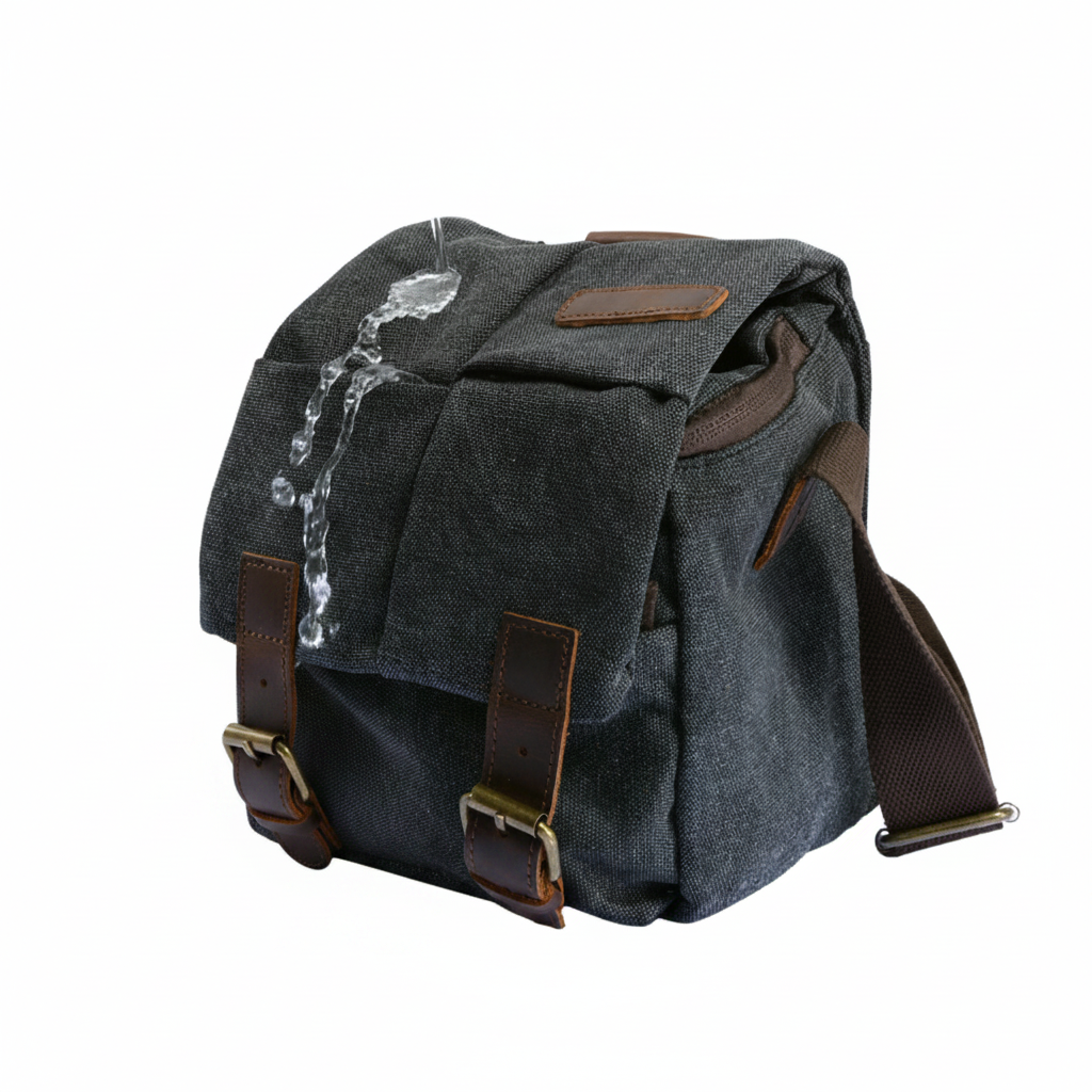 Borsa a tracolla retrò in canvas impermeabile per fotocamera SLR.