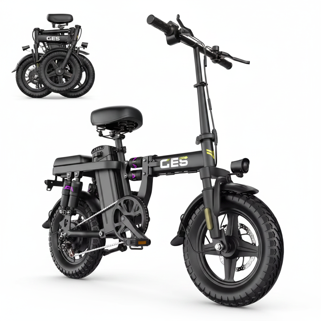 Bicicletta Elettrica Pieghevole Potenza Motore 250/600W Dimensioni Pneumatici 14 Pollici Mobilità Elettrica