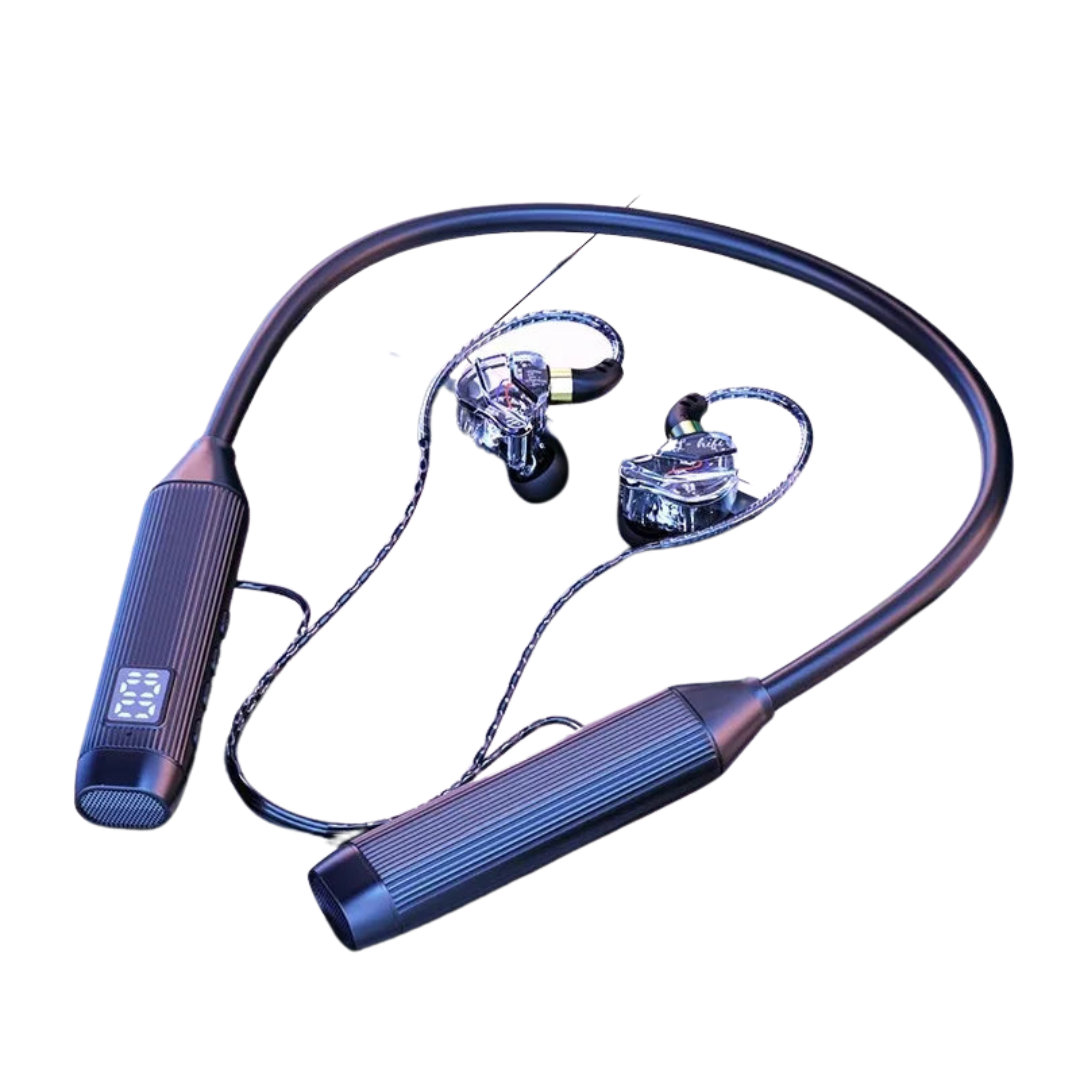 Auricolari Bluetooth Archetto Collo Nero USB Ricaricabile Cancellazione Rumore Circostante Senza Filo Accessori Elettronica Audio - POWER SMARTECH