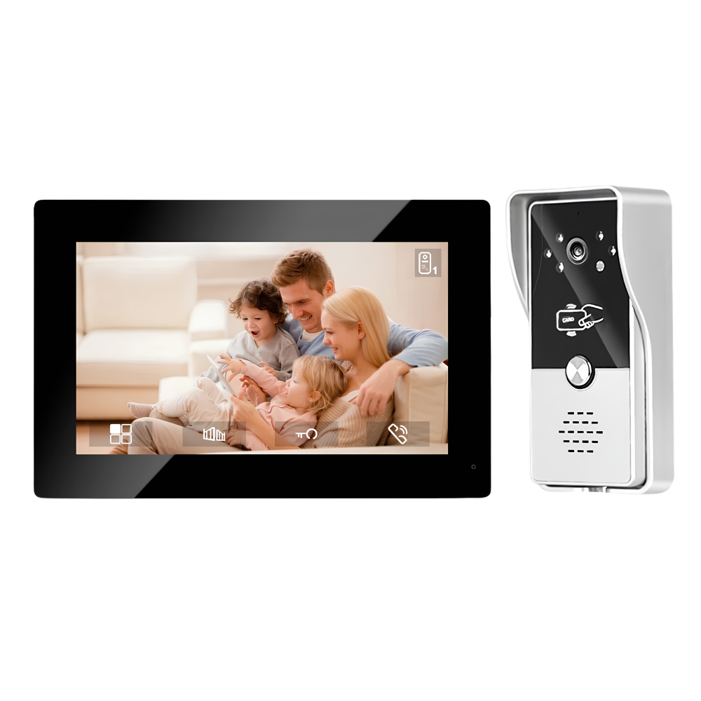 Sistema citofono video da 7 pollici per villa: monitor touchscreen e videocamera per porta d'ingresso