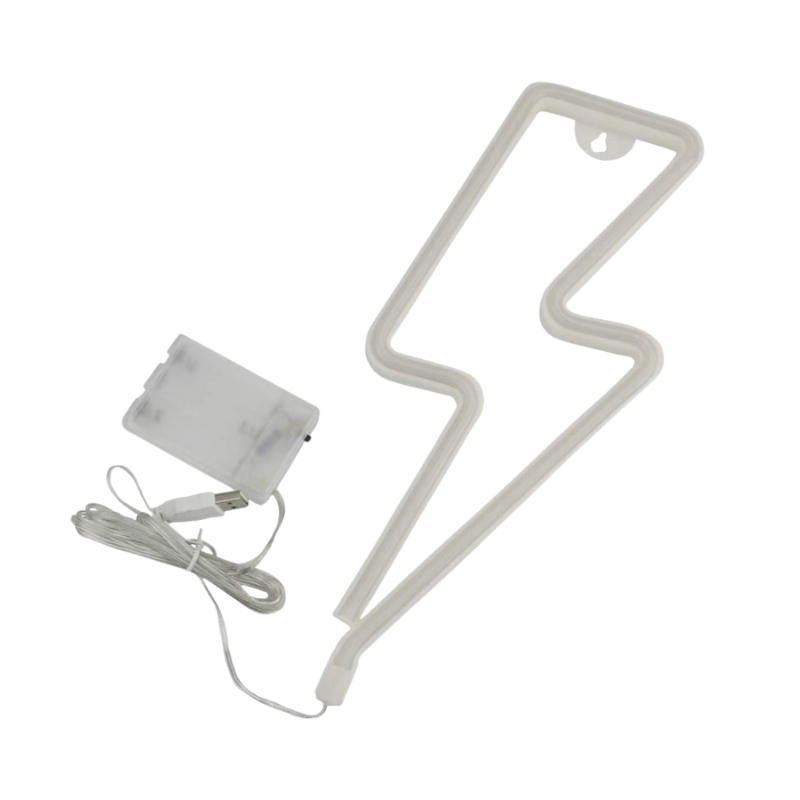 Luci LED a forma di fulmine per decorazione, effetto neon, 34x13 cm, alimentazione USB, 180 g