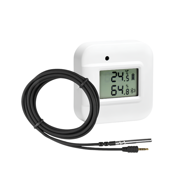 Termometro e igrometro wireless Bluetooth impermeabile con sonda esterna e cavo, display LCD