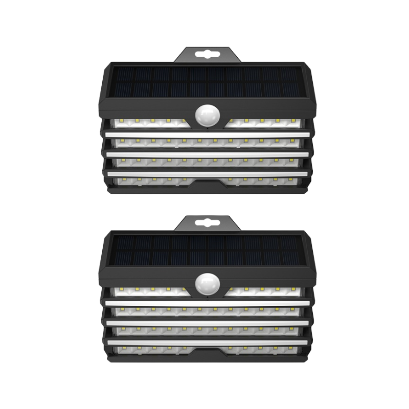 Luci solari LED per giardino con sensore di movimento, senza fili, impermeabili, pannello solare nero in ABS+PC.