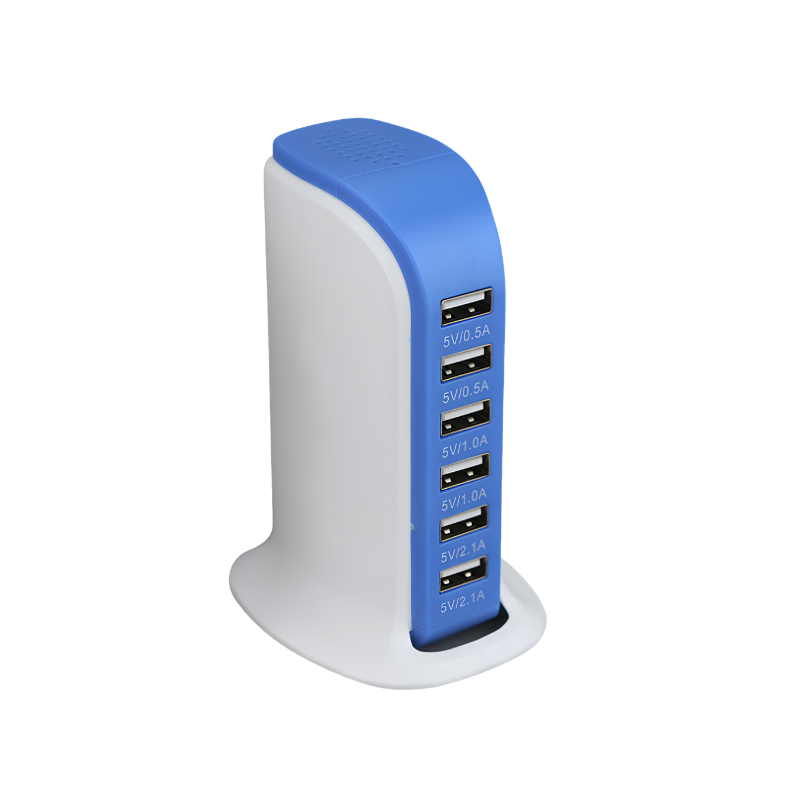 Multipresa USB a 6 porte per barca a vela, uscite 5V 0,5A ciascuna, colore blu/bianco