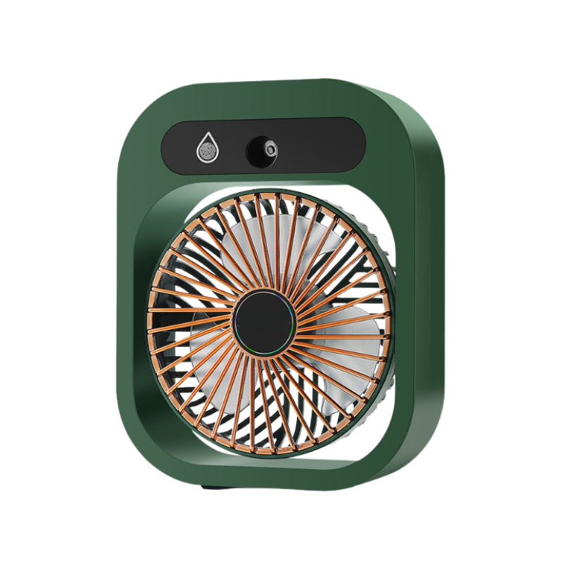 Ventilatore da tavolo con nebulizzatore USB ricaricabile, 3 velocità, raffreddamento a nebbia e umidificatore portatile