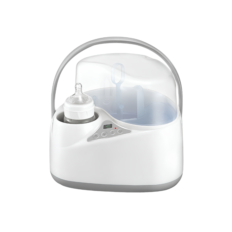Sterilizzatore per biberon S0312E, 500 W, PP, 10 minuti, bianco con coperchio trasparente e display digitale.