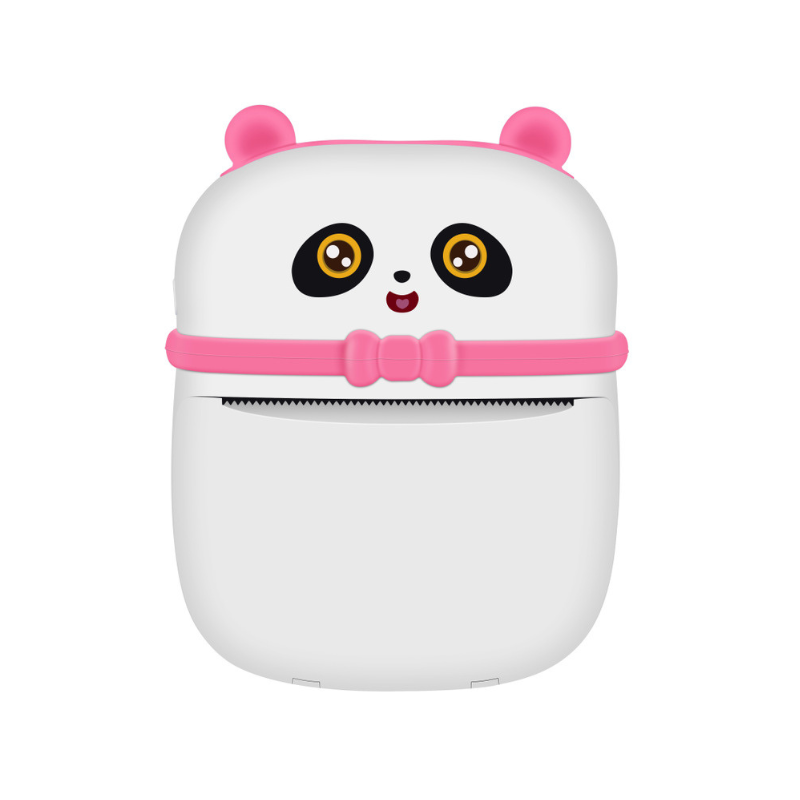 Stampante termica mini Bluetooth per foto, custodia panda rosa, stampa formato 5,7 cm.