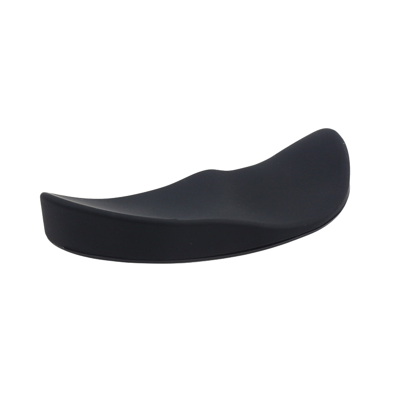 Supporto polso ergonomico in gel siliconico, design curvo bionico per prevenire il dolore da mouse, nero per gaming e PC.