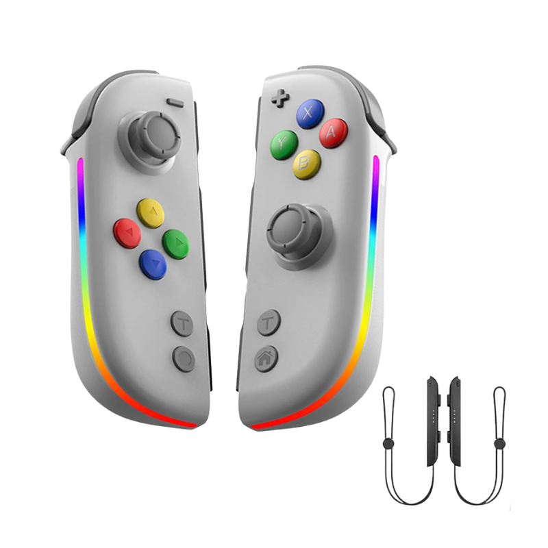 Due controller Joy-Con RGB LED per Nintendo Switch/Lite/Oled con joystick Hall, 6 assi gyro, turbo, cinturini