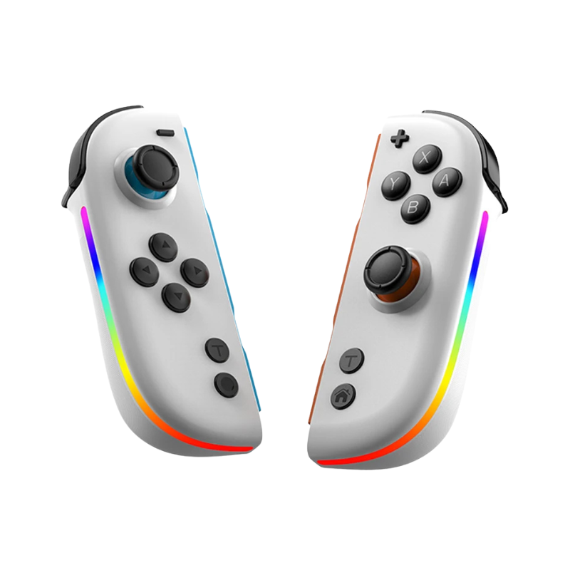 Gamepad compatibili con Nintendo Switch e Joy-Con, dotati di illuminazione RGB laterale, joystick Hall e funzioni Turbo.