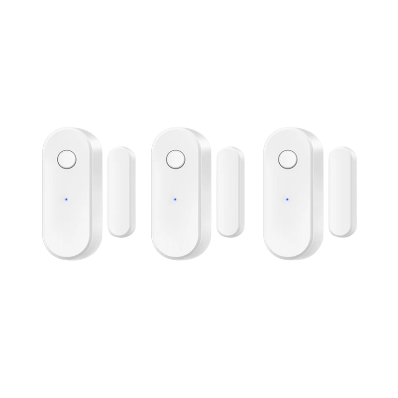 Set di tre sensori porta WiFi Tuya per allarme antifurto, compatibili con Smart Life, Alexa e Google Home.