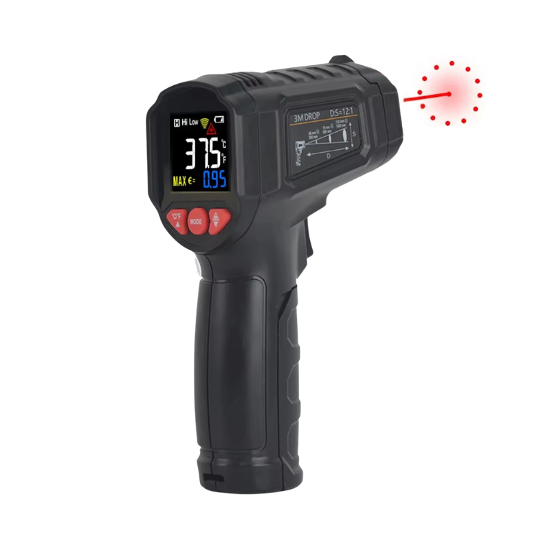 Termometro infrarosso digitale non contatto con laser, puntatore rosso e schermo LCD chiaro