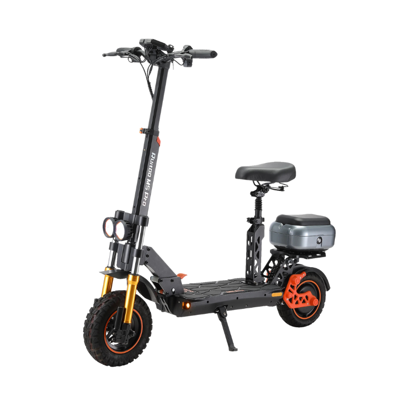 Monopattino elettrico 1200W con sedile e bauletto, freni idraulici, pieghevole, pneumatici 11/10 pollici, autonomia 80 km