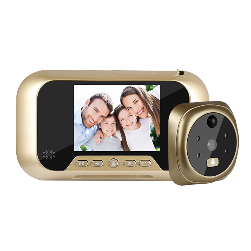 Campanello video 2,8 pollici con visione notturna IR, angolo 120°, corpo ABS frontale e alluminio posteriore.