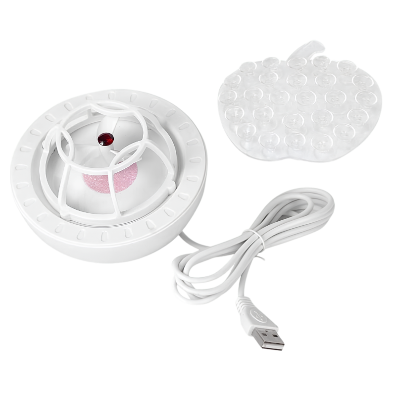 Bubble Dishwasher, dispositivo circolare bianco con cavo USB, ABS, 5V 2A, 103x103x83mm.