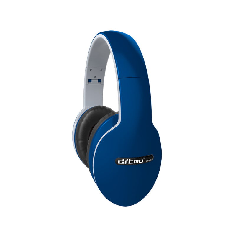 Headset filo blu e grigio con cuffie sovracconcalche, jack 3.5mm e driver 40mm per gaming e sport.