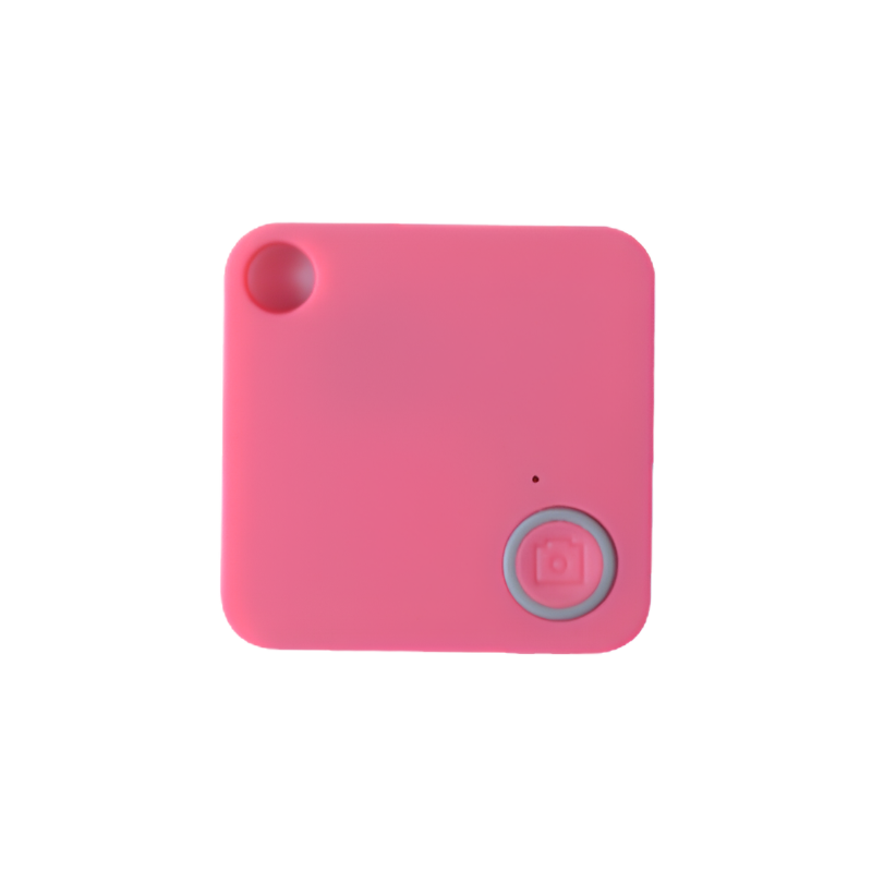 Dispositivo anti-smarrimento in ABS, 38x38x7 mm, distanza wireless 10 m, colori nero bianco rosso blu verde.