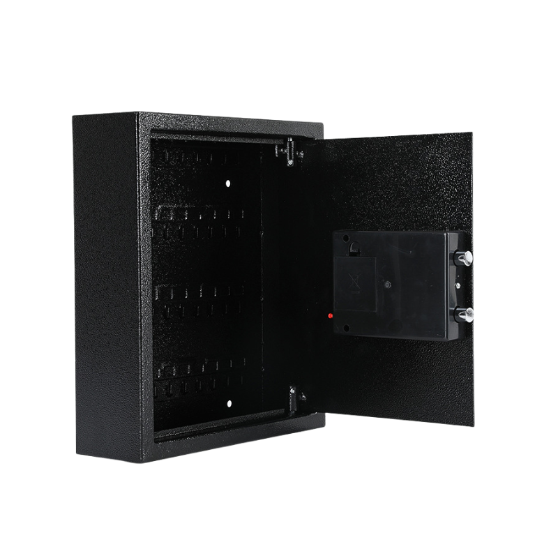 Cassaforte per gestione chiavi in acciaio con allarme, interno con ganci per chiavi, antifurto, dimensioni 305x102x363 mm, uso domestico.