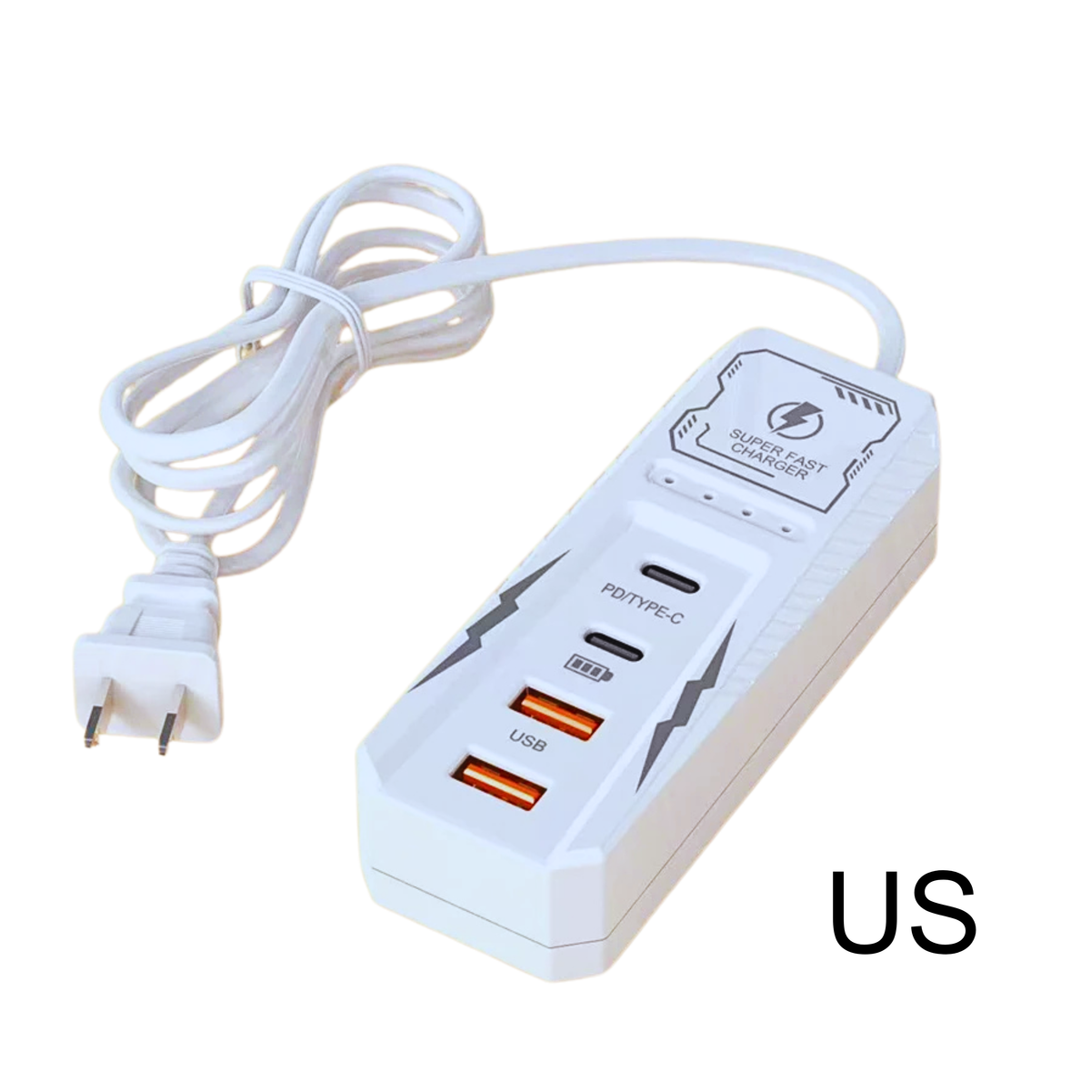 Multipresa USB con 4 porte, ricarica PD rapida e USB Type-C, spina EU/US/UK, caricatore da parete