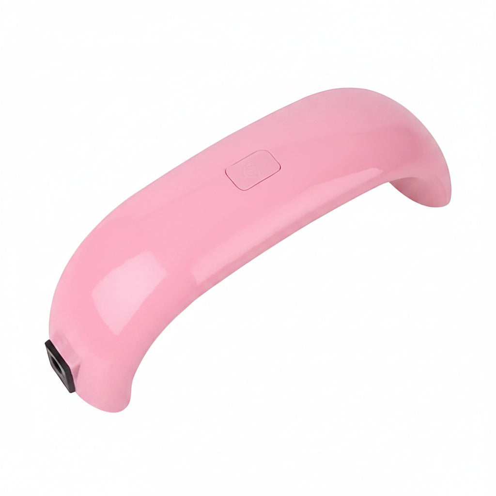 Lampada UV LED USB 9W mini per unghie, curvo, rosa, asciuga gel manicure